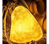 Solar Panel Charging Glows in the Dark Rock, Transparent Resin and Fiberglass, LED Glow Rocks, for Gardens, Landscapes