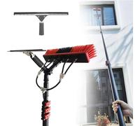 Solar Panel Cleaner Brush Kit with 20FT Adjustable Pole, Window Washing Equipment for Roof Glass Outdoor Cleaning, Water Fed Tool