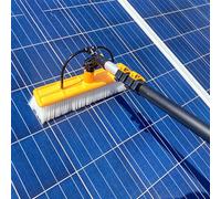 Solar Panel Cleaning Brush, 26 FT/32 FT Adjustable Water Fed Pole Cleaning Kit, Multi-Functional Window Washing Equipment Tool with Flexible Angle Brush, Water Hose and High Pressure Jet Nozzle