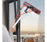 Solar Panel Cleaning Brush and Water Fed Window Cleaning Kit with Rotating Brush, Pole for Window Washing and Maintenance
