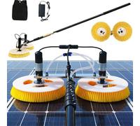 Solar Panel Cleaning Brush, Double Head Solar Panel Cleaning Equipment, Cleaner Special Roof Water Brush with Extension Rod, Roof Water Brush, Adjustable Water Fed(Mains Electricity,3.5M)