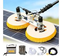 Solar Panel Cleaning Brush, Heavy Duty Dual Head Cleaner with Adjustable Extension Pole, Mains Electricity and Rechargeable Battery Powered, for Automatic Cleaning of Solar(3m,Lithium Battery)