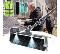 Solar Panel Cleaning Brush, Photovoltaic Water Fed Pole Kit, Automatic Rotating for Stubborn Grime Removal, Supports Dry/Wet Cleaning, 3.5m/11.4ft