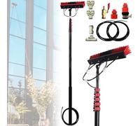 Solar Panel Cleaning Brush Pole 12-36ft Water Fed System with Extendable Handle & Rotatable Head, Window Cleaner & Washing Tool for Caravan, Deck, RVs