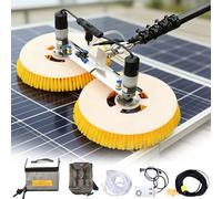 Solar Panel Cleaning Brush, Professional Double Head Electric Design with Telescopic Rod, Supports Mains or Lithium Battery Power, Automatic Rotation for Large Area Solar Arrays(6m,Lithium Battery)