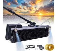 Solar Panel Cleaning Brush, Rotating Roller Brush with 11ft-24ft Telescopic Pole, Efficient Water Fed Cleaner for PV Panels Maintenance