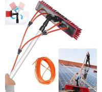 Solar Panel Cleaning Brush & Squeee Kit - Lightweight Exble Water-Fed Poles for Easy Roof Window Cleaning - Ideal for Efficient Solar Maintenance