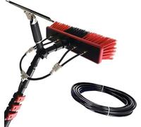 Solar Panel Cleaning Brush & Squeegee, Water Fed Pole Kit, Solar Panel Cleaning Kit, 2 Dusting Brush, Lightweight & Extendable Poles, Water Fed Poles Kit for Roof Window Greenhouse(36FT/10.8M)