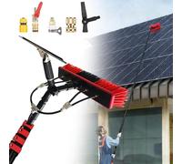 Solar Panel Cleaning Brush & Squeegee, Water Fed Pole Kit, Solar Panel Cleaning Kit, 2 Dusting Brush, Lightweight & Extendable Poles, Water Fed Poles Kit for Roof Window Greenhouse(36FT/10.8M)