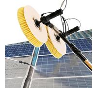 Solar Panel Cleaning Brush with 24Ft Adjustable Water Fed Pole, Photovoltaic Panel Cleaner Kit for Efficient Maintenance