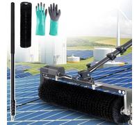 Solar Panel Cleaning Brush with 3.5-7.5m Telescopic Rod, Snap-On Design, Prevent Accidental Contraction, for Various Environments