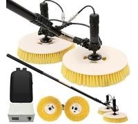 Solar Panel Cleaning Kit - Automatic Rotary Brush with Dual Heads, Adjustable Extension Rod, and Lithium Battery for Roof and Window Cleaning
