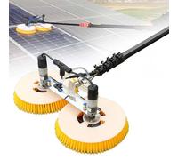 Solar Panel Cleaning Kit, Automatic Rotary Cleaning Brush, 65cm Nylon Bristles,13" Brush Diameter,Water Fed System,for Rooftop PV Panels,Large Windows,Signs(Mains,3.5m)