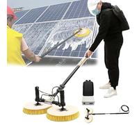 Solar Panel Cleaning Kit, Automatic Rotary Cleaning Brush, Dual Head Solar Panel/Roof Water Brush With Telescopic Pole,65cm Nylon Bristles,for Photovoltaic Panels(Mains,3.5m)