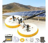 Solar Panel Cleaning Kit, Complete Set with Dual Head Automatic Rotating Brush and Telescopic Pole, Dual Power Source for Mains and Battery, Efficient PV Panel Cleaning(5m,Mains Electricity)