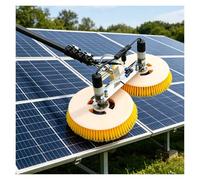 Solar Panel Cleaning Kit,Double-Head Rotating Spin Scrubber,telescopic Window Cleaner Water Fed For RV, And Outdoor Glass Surfaces(2m)