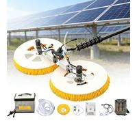 Solar Panel Cleaning Kit, Includes Electric Double Head Brush with Auto Rotation and Full Length Adjustable Pole, Operates on Both Household Power and Lithium Battery(6m,Mains Electricity)