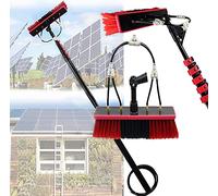 Solar Panel Cleaning Kit, Telescopic Water Fed Pole Brush Rod 6M/20FT 5.4M/18FT, Cleaner Set for Outdoor Window Glass, Tile Walls, Glass Curtain Wall, Solar Panel