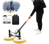 Solar Panel Cleaning System with Telescopic Pole and Robotic Cleaner for Efficient Maintenance