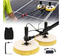 Solar Panel Cleaning Tool Kit - Water Fed Pole System with Electric Brush & 2 Round Brushes for Effortless Cleaning of Solar Panels, PV Maintenance, and Optimal Performance