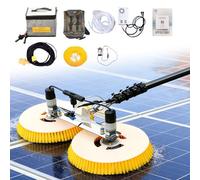 Solar Panel Cleaning Tool, Professional Electric Double Head Brush with Telescopic Pole Set, Automatic Rotation and Dual Power Supply for Mains or Battery, for PV Maintenance(6m,Lithium Battery)