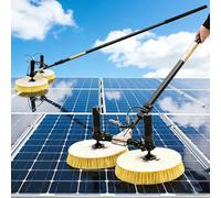 Solar Panel Cleaning Tool, Solar Panel Cleaning Machine,Solar Panel Cleaning Brush and Pole Water Fed Pole Kit, Dual Head Electric Window Washing Equipment(Lithium Battery,3.5M)