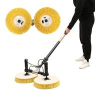 Solar Panel Cleaning Tool with Telescopic Rod, Dual Head Wash Brush for Photovoltaic Panels, Cordless Water Fed Pole System
