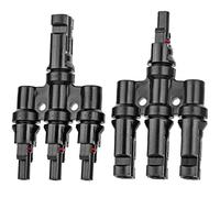 Solar Panel Connector 3 Way Branch MMMF/FFFM - DIY Mount Tool Solar Parallel Connector in Pair - 3 to 1 Solar Cable Connectors for Connection Between Solar Panels