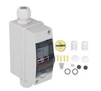Solar Panel Disconnect Switch, 2P 16A 1000V DC Solar Circuit Breaker, IP65 Waterproof Small Breaker Box PV Disconnect Switch for PV Solar Panel Grid Connected System, Solar off Grid System