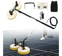 Solar Panel Electric Cleaning Tool, House Water Fed Pole Kit, Photovoltaic Cleaning Brush with 2 Round Brushes, Accessories Set