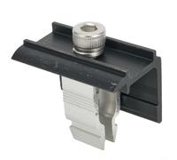 Solar Panel End Clamp with Fastening Clip for Module Frames 30-50mm Designed to Save Time and Labor in Solar Panel Installation (End clip black)