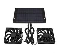 Solar Panel Exhaust Fan, 10W 12V Waterproof Solar Panel Ventilation Fan, Dual Cooling Ventilator Fan with Waterproof Motor and 2m Cable for Poultry House Greenhouse Chicken House, Type A