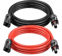 Solar Panel Extension Cable - 10AWG 5FT Solar Wire with Female & Male Waterproof Connector PV Wire for RV, Photovoltaic Systems, Home, Boat, Solar Panels, Car(5ft Red + 5ft Black)