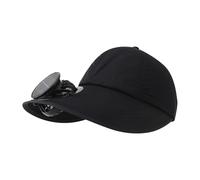 Solar Panel Fan Hat - Sun Protection 600mAh Rechargeable | Baseball Cap Solar Power Fan | for Outdoor Sports Hiking Beach Travel Vacation Backpacking Camping Summer Black