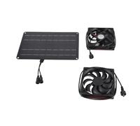Solar Panel Fan Kit 15W 12V Portable Solar Powered Exhaust Vent Fan with 4.9ft Cable for Green House Coops Sheds Pet Houses RVs Lightweight ABS Monocrystalline Silicon (1 Fan)