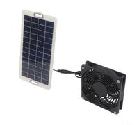 Solar Panel Fan Kit 3W Poultry House Air Circulator Exhaust for Greenhouse Pet Shelter Cooling 12cm