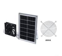 Solar Panel Fan Kit Weatherproof with DC Fan for Small Chicken Coops Sheds Provides Efficient Air Circulation and Cooling Powered by 6 5W Monocrystalline Solar Panel (Single exhaust fan)