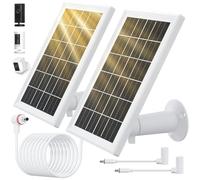 Solar Panel for Ring Camera, 2 Pack solar panels for Ring Security Camera, 5W Solar Panel with 10FT/3M Long Cable Dustproof Waterproof, Solar Charger Compatible with Spotlight & Stick Up Outdoor Cam