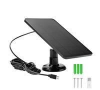 Solar Panel for Ring Camera, 4 W Solar Module for Battery Surveillance Camera Outdoor, Type C Solar Charger with 360° Adjustable Bracket and 3 m Charging Cable, Solar Panel for Blink Camera (Pack of 1