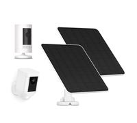 Solar Panel for Ring Camera, 5W Solar Charger for Ring Stick Up Cam/Pro Battery, Spotlight Cam Plus/Pro Battery, Wyze Battery Cam Pro, Includes Barrel Plug and USB-C Adapter, IP65 Waterproof, 2 Pack