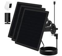 Solar Panel for Ring Camera, Compatible with Ri ng Stick Up/Pro Cam Battery, Ring Spotlight Plus/Pro Battery, Waterproof 5V5W, 9.8 inch Long Charging Cable (3Pack Black)