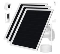 Solar Panel for Ring Camera, Compatible with Ri ng Stick Up/Pro Cam Battery, Ring Spotlight Plus/Pro Battery, Waterproof 5V5W, 9.8 inch Long Charging Cable (3Pack White)