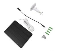 Solar Panel for Security Camera 4W 5V 360 Degree Adjustable Monocrystalline Silicon Charging Panel with 3 Meters Cable for Ring Doorbell(White)