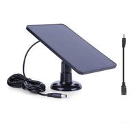 Solar Panel for Security Camera 4W 5V 360 Degree Adjustable Monocrystalline Silicon Charging Panel with 3 meters Cable for Ring Doorbell(Black)