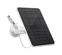 Solar Panel for Security Camera, 5W Solar Panel Charger Compatible with Eufycam 3/3C/2/2 Pro/2C/2C Pro/E/E20/E40/L20/L40/Solo/SoloCam Spotlight, Micro USB&USB-C Port IP65 Waterproof 10ft Cable, 1 Pack