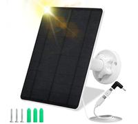 Solar Panel for Security Camera,5W USB Solar Panel for Cameras DC 5V,Camera Solar Panel Charger Micro USB & USB-C & DC,IP65 Waterproof USB Solar Panel Charger for Camera with 360°Adjustable Mounting