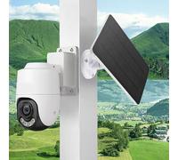 Solar Panel for Security Camera Use 4W 5V Charging, Long Cable for Setup (Black)