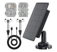 Solar Panel for Trail Cameras, 5000mAh Solar Battery Charger Kit with 12V 1A & 6V 1.5A Dual Output, Built-in Lithium Battery | IP65 Waterproof, Compatible with Bushnell, Stealth Cam, Wildgame