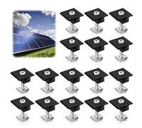 Solar Panel Holder Centre Clamps 30 mm Black Solar Panel Holder Aluminium Alloy Solar Panel Holder T-shaped Centre Clamp PV Photovoltaic Solar Module Carrier Medium Voltage for Framed Pack of 16