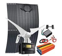 Solar Panel Kit 100W - 6 Flexible Solar Panels + 400W Wind Turbine Generator for 12V/24V Battery Charging